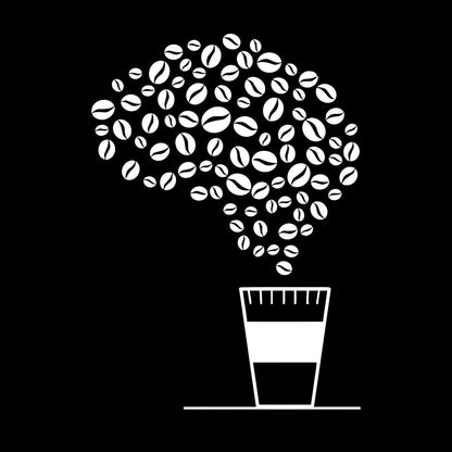 Lettering Stickers Drink Cup Of Coffee House Bean Brain Cafe Multiple Size Options