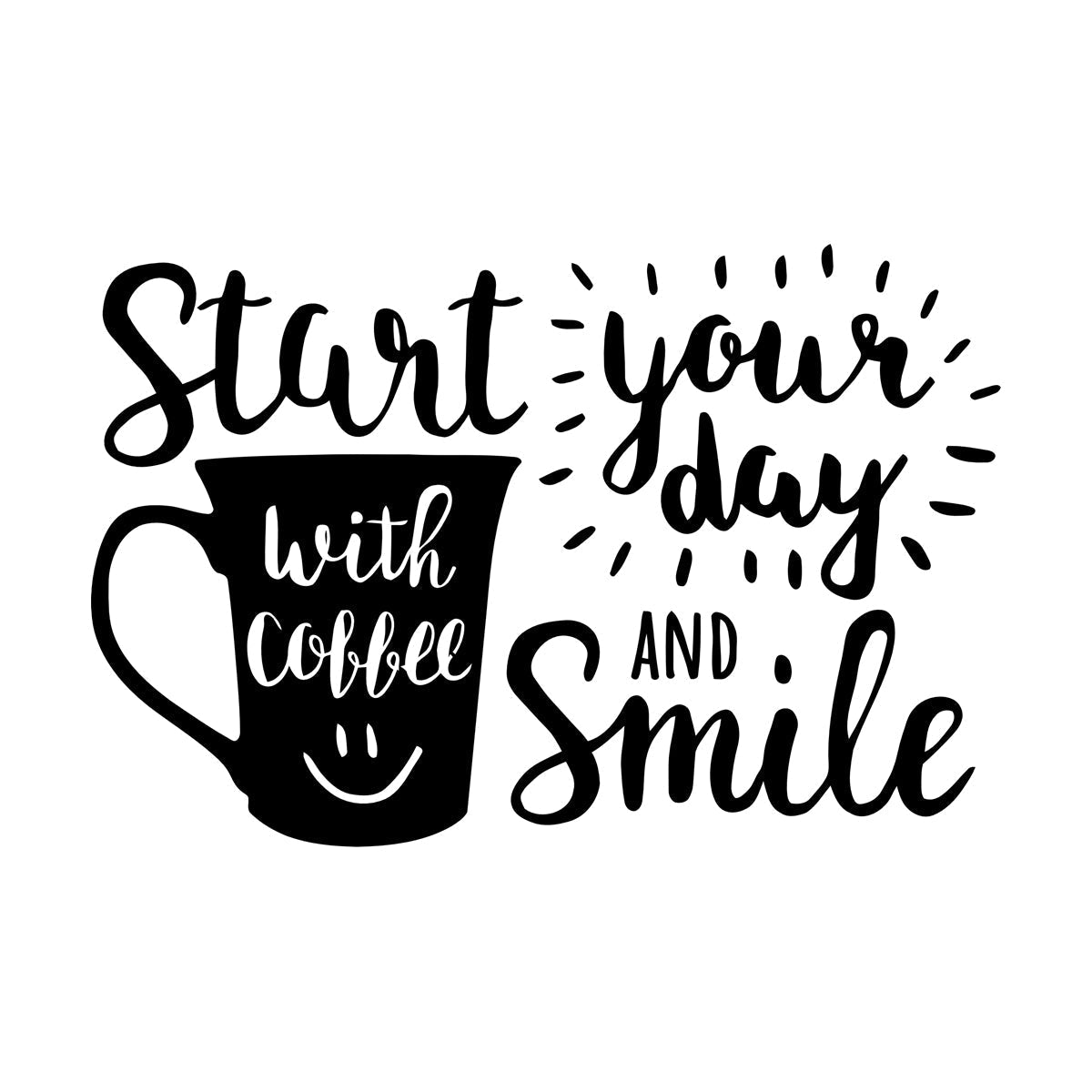 Funny Cafe Quote Mug Coffee Time Lettering Wall Decals Personalized Customization