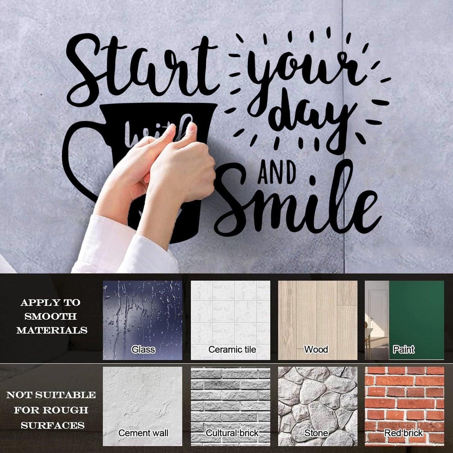 Funny Cafe Quote Mug Coffee Time Lettering Wall Decals Personalized Customization