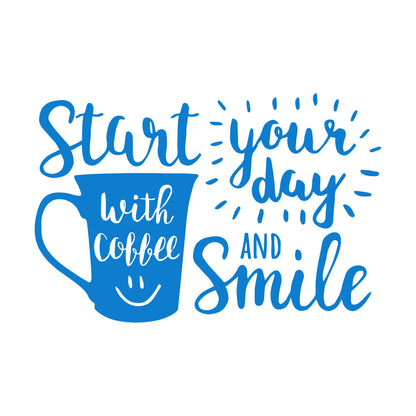 Funny Cafe Quote Mug Coffee Time Lettering Wall Decals Personalized Customization