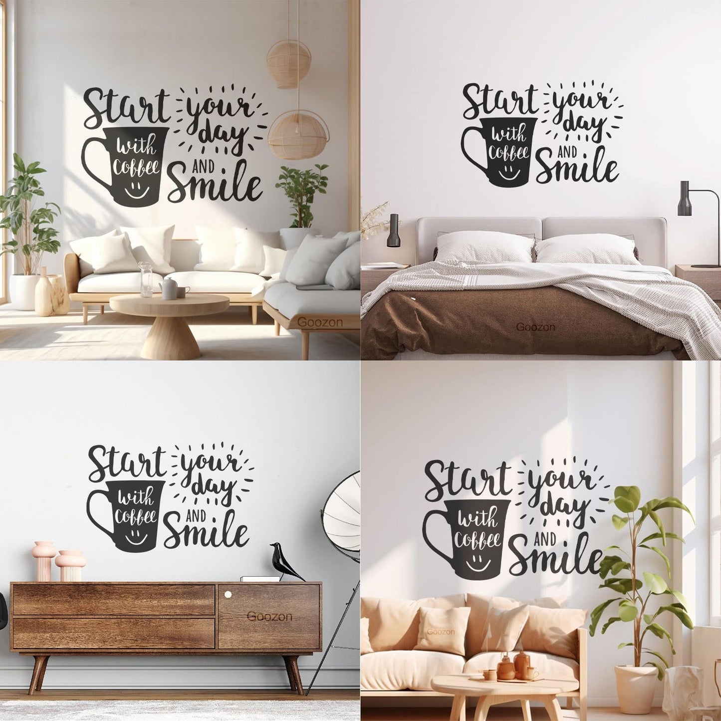 Funny Cafe Quote Mug Coffee Time Lettering Wall Decals Personalized Customization