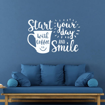 Funny Cafe Quote Mug Coffee Time Lettering Wall Decals Personalized Customization