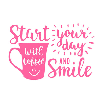 Funny Cafe Quote Mug Coffee Time Lettering Wall Decals Personalized Customization