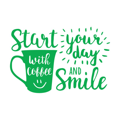 Funny Cafe Quote Mug Coffee Time Lettering Wall Decals Personalized Customization