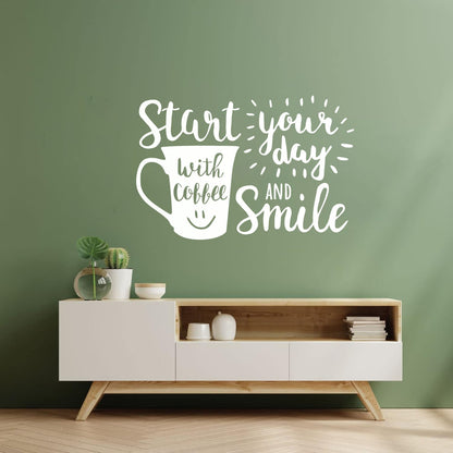 Funny Cafe Quote Mug Coffee Time Lettering Wall Decals Personalized Customization