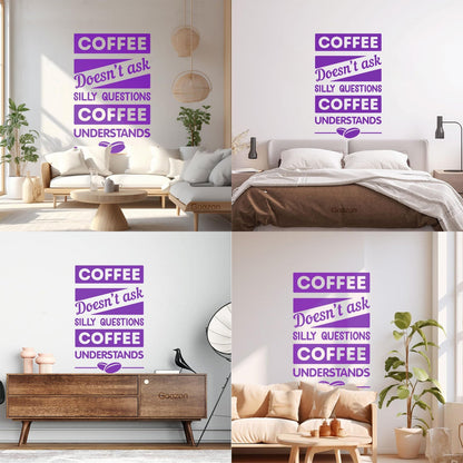 Engraving Decals Funny Quote Coffee Phrase Cafe Restaurant Art Decoration