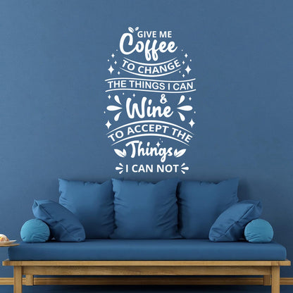 Mural And Wall Vinyl Decal Give Me Coffee Shop Quote Words Calligraphy Wall Beautification