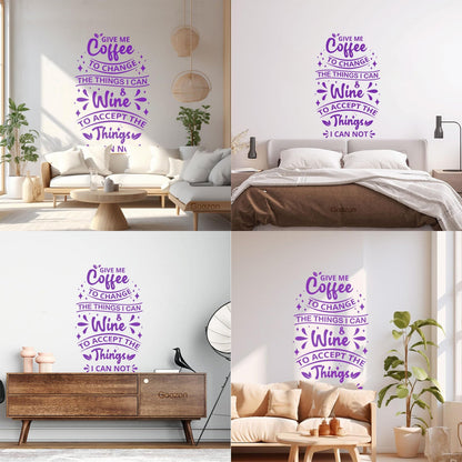 Mural And Wall Vinyl Decal Give Me Coffee Shop Quote Words Calligraphy Wall Beautification