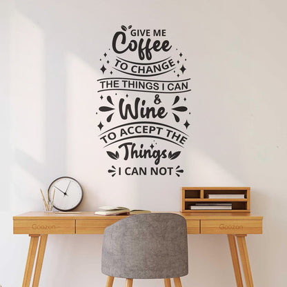 Mural And Wall Vinyl Decal Give Me Coffee Shop Quote Words Calligraphy Wall Beautification