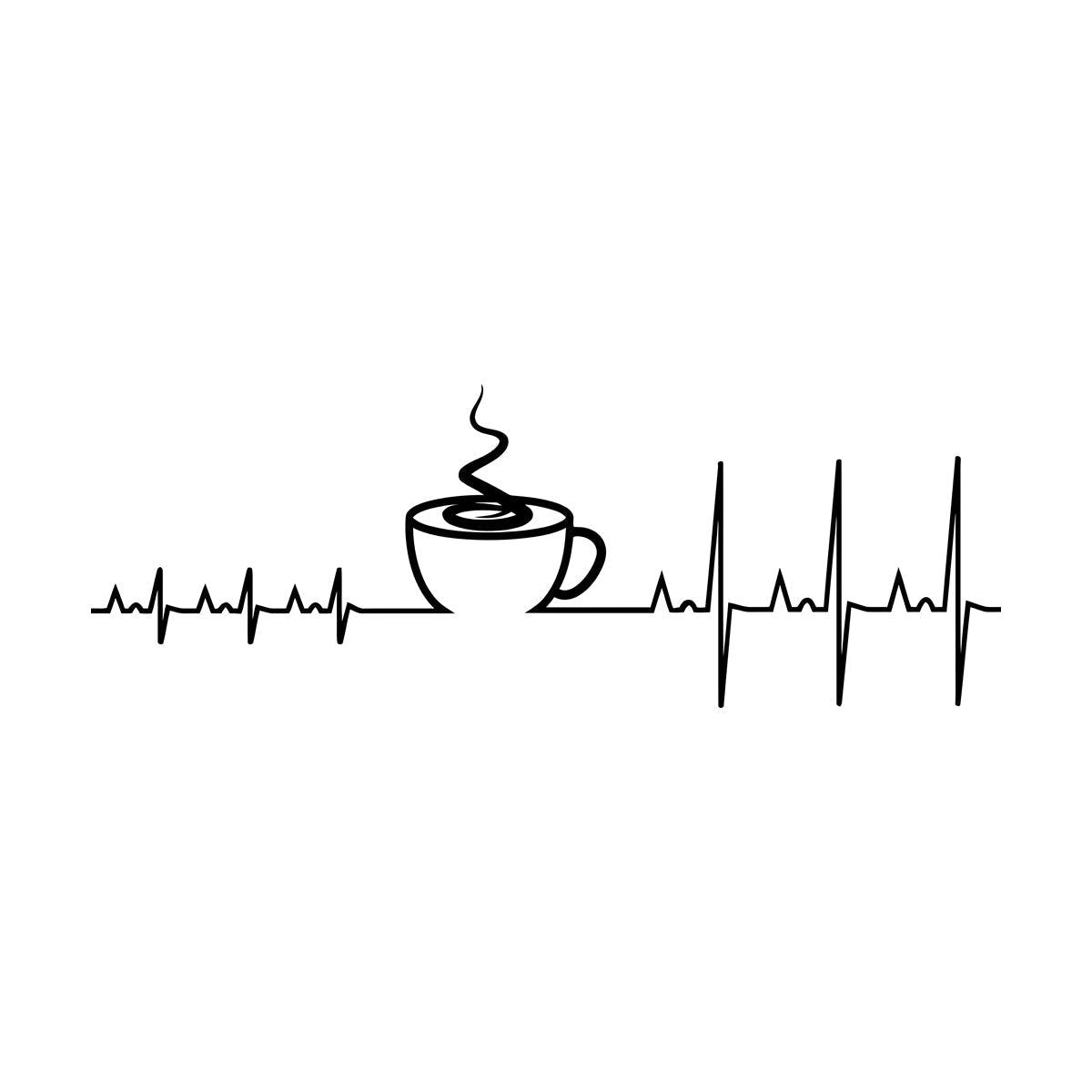 Wall Stickers Paster Paper Heartbeat Pulse Cup Of Coffee House Car Body Decoration