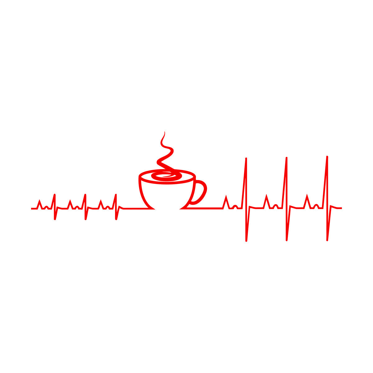 Wall Stickers Paster Paper Heartbeat Pulse Cup Of Coffee House Car Body Decoration