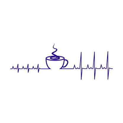 Wall Stickers Paster Paper Heartbeat Pulse Cup Of Coffee House Car Body Decoration