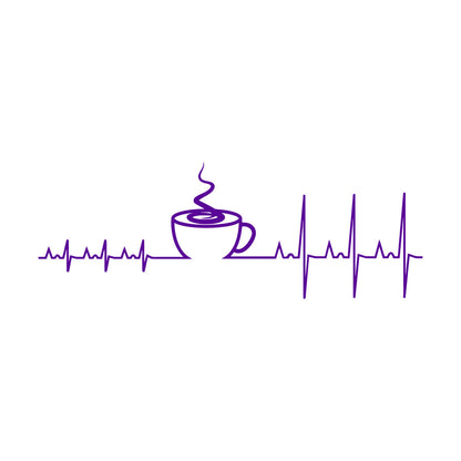Wall Stickers Paster Paper Heartbeat Pulse Cup Of Coffee House Car Body Decoration