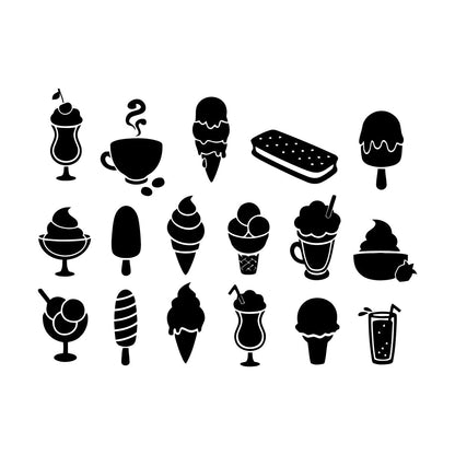 Wall Vinyl Sticker Decor Ice Cream Truck Man Dessert Food Coffee Cafe Window Decals