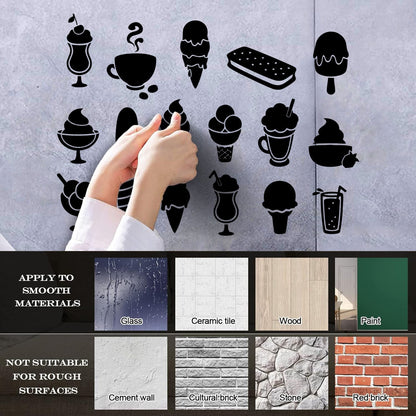 Wall Vinyl Sticker Decor Ice Cream Truck Man Dessert Food Coffee Cafe Window Decals