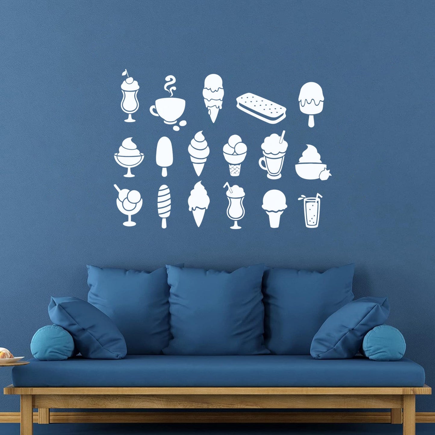 Wall Vinyl Sticker Decor Ice Cream Truck Man Dessert Food Coffee Cafe Window Decals