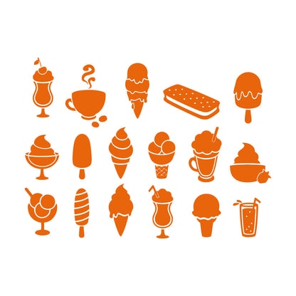 Wall Vinyl Sticker Decor Ice Cream Truck Man Dessert Food Coffee Cafe Window Decals