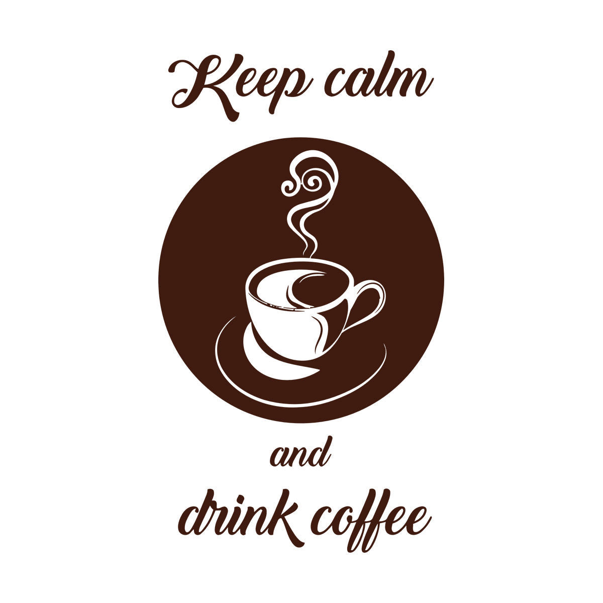 Fine Carving Stickers Keep Calm And Drink Coffee Cafe Quote Glass Stickers