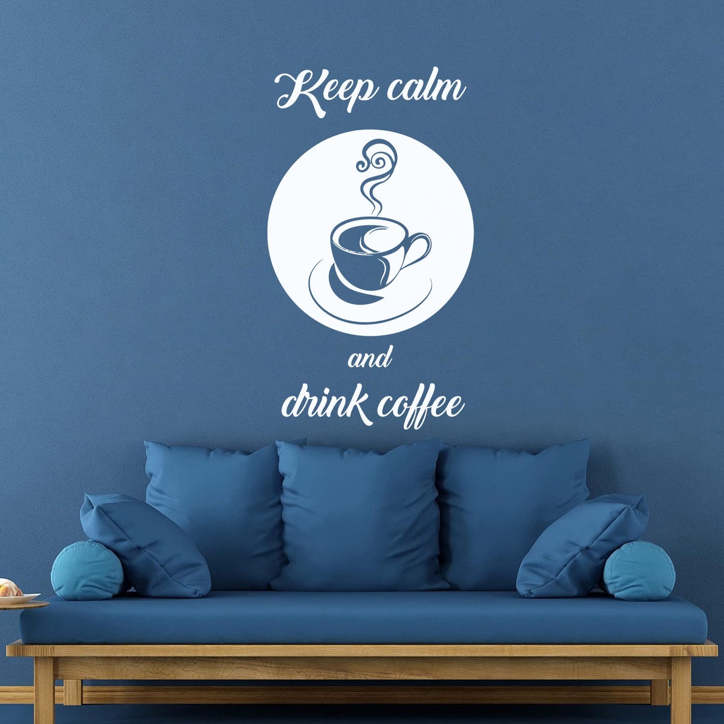 Fine Carving Stickers Keep Calm And Drink Coffee Cafe Quote Glass Stickers