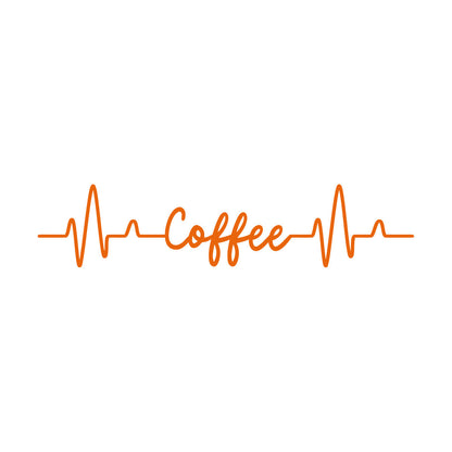 Vinyl Art Sticker Kitchen Coffee Words Cardiogram Coffee House Cafe Removable Without Leaving Glue