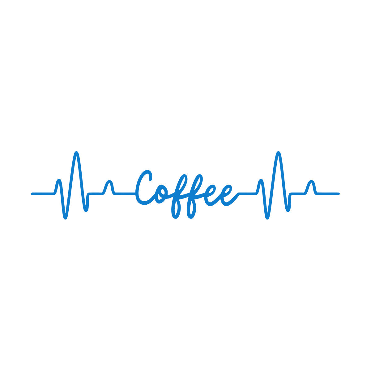 Vinyl Art Sticker Kitchen Coffee Words Cardiogram Coffee House Cafe Removable Without Leaving Glue