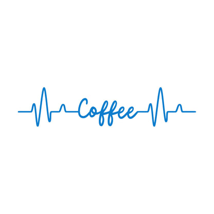 Vinyl Art Sticker Kitchen Coffee Words Cardiogram Coffee House Cafe Removable Without Leaving Glue