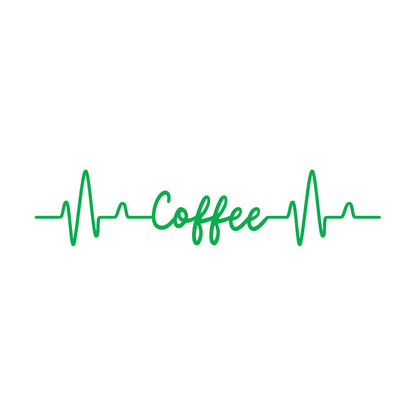 Vinyl Art Sticker Kitchen Coffee Words Cardiogram Coffee House Cafe Removable Without Leaving Glue
