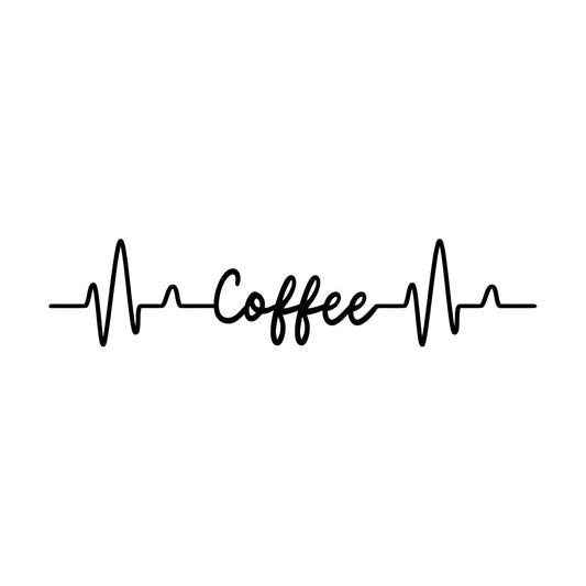 Vinyl Art Sticker Kitchen Coffee Words Cardiogram Coffee House Cafe Removable Without Leaving Glue