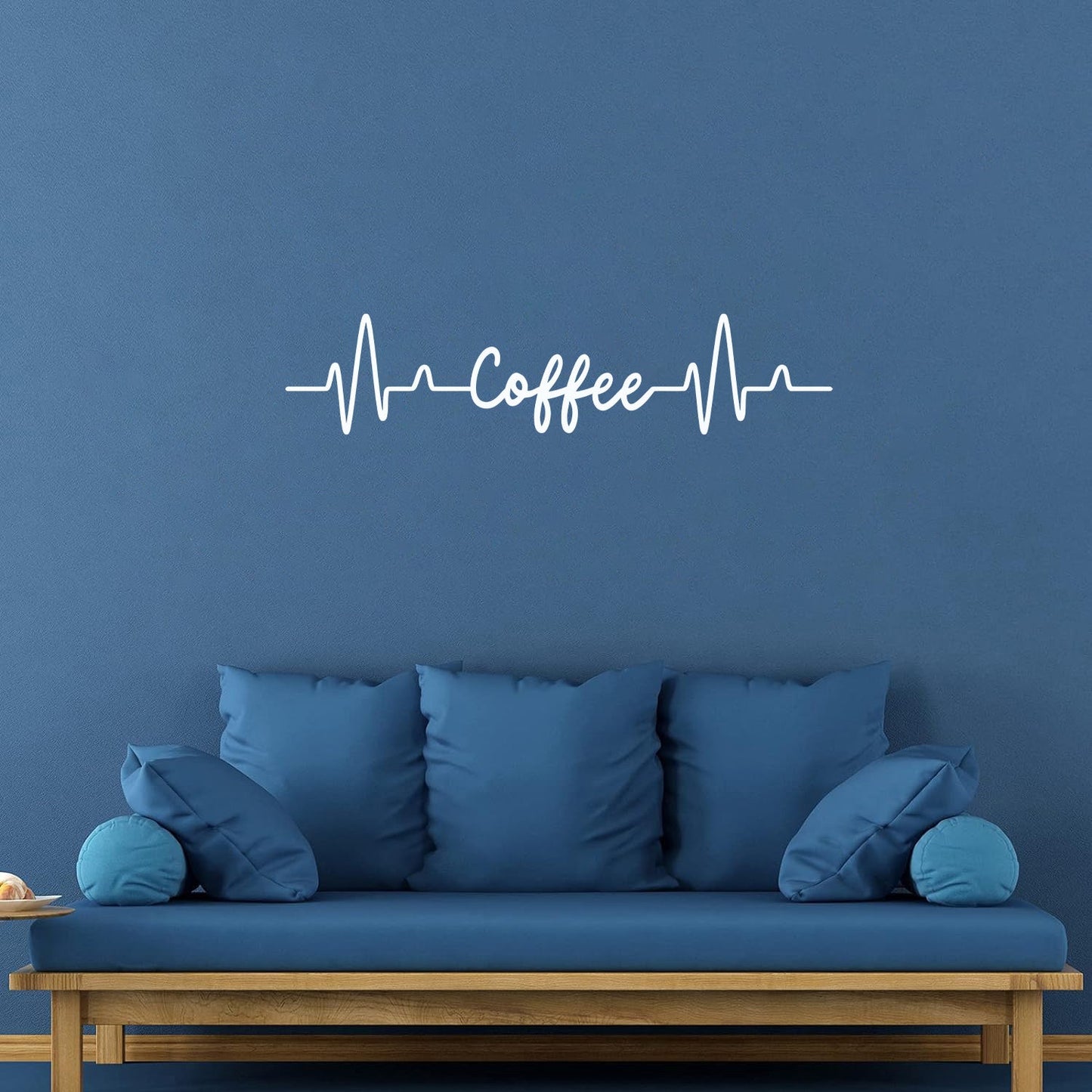 Vinyl Art Sticker Kitchen Coffee Words Cardiogram Coffee House Cafe Removable Without Leaving Glue