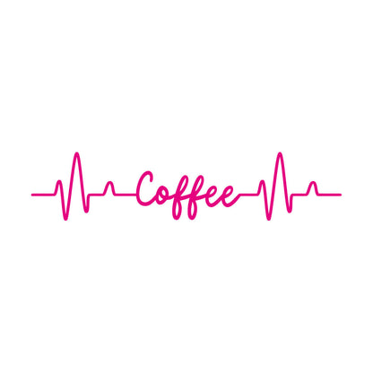 Vinyl Art Sticker Kitchen Coffee Words Cardiogram Coffee House Cafe Removable Without Leaving Glue