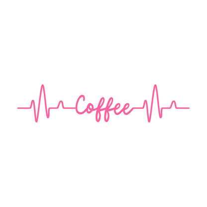 Vinyl Art Sticker Kitchen Coffee Words Cardiogram Coffee House Cafe Removable Without Leaving Glue
