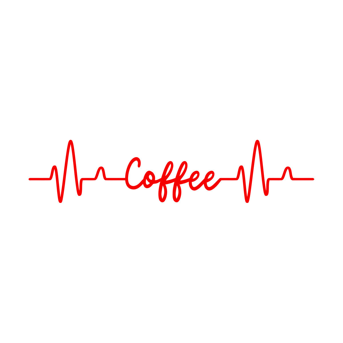Vinyl Art Sticker Kitchen Coffee Words Cardiogram Coffee House Cafe Removable Without Leaving Glue
