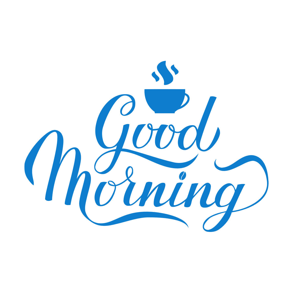 Engraving Stickers Kitchen Phrase Good Morning Coffee Cup Breakfast Self Adhesive