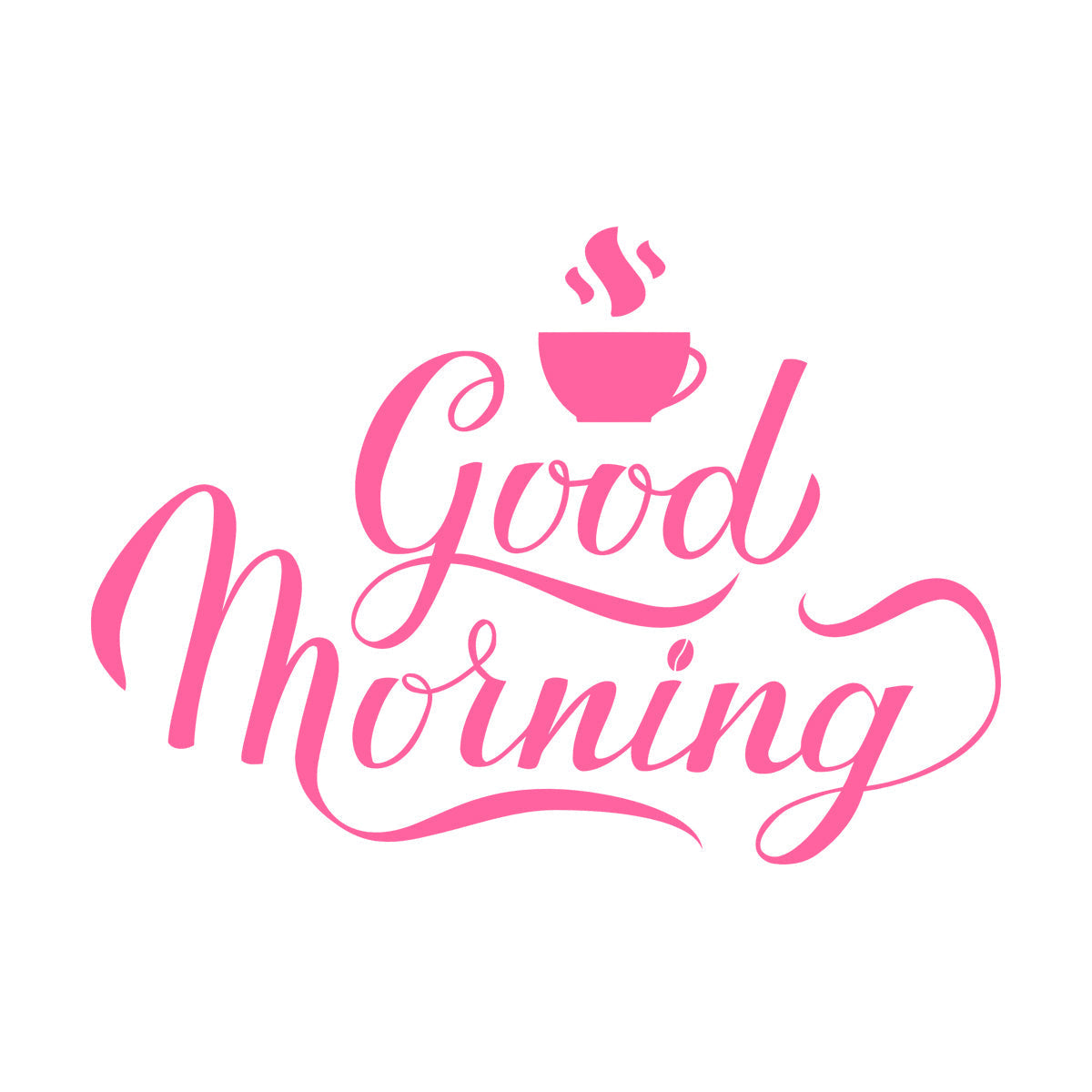 Engraving Stickers Kitchen Phrase Good Morning Coffee Cup Breakfast Self Adhesive