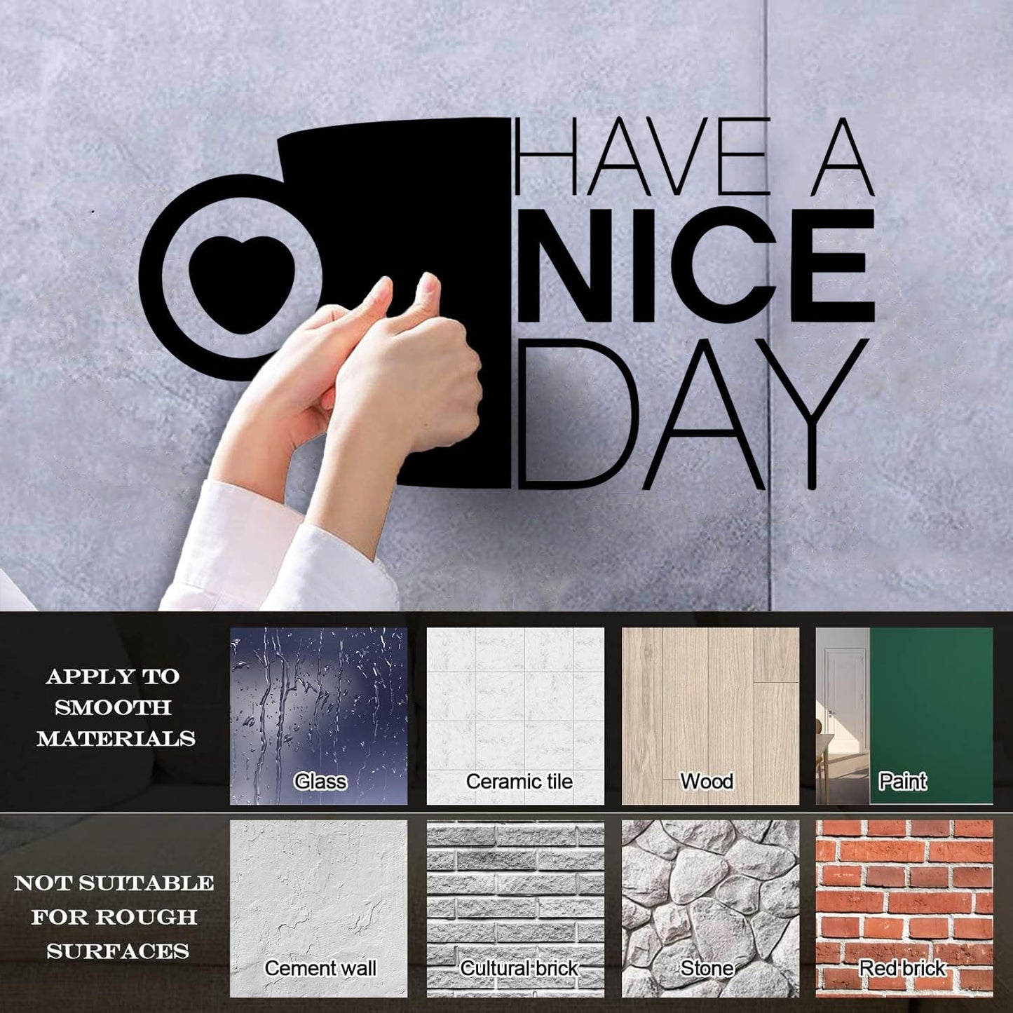 Lettering Decals Kitchen Positive Quote Coffee Cup Do Not Damage The Wall Surface