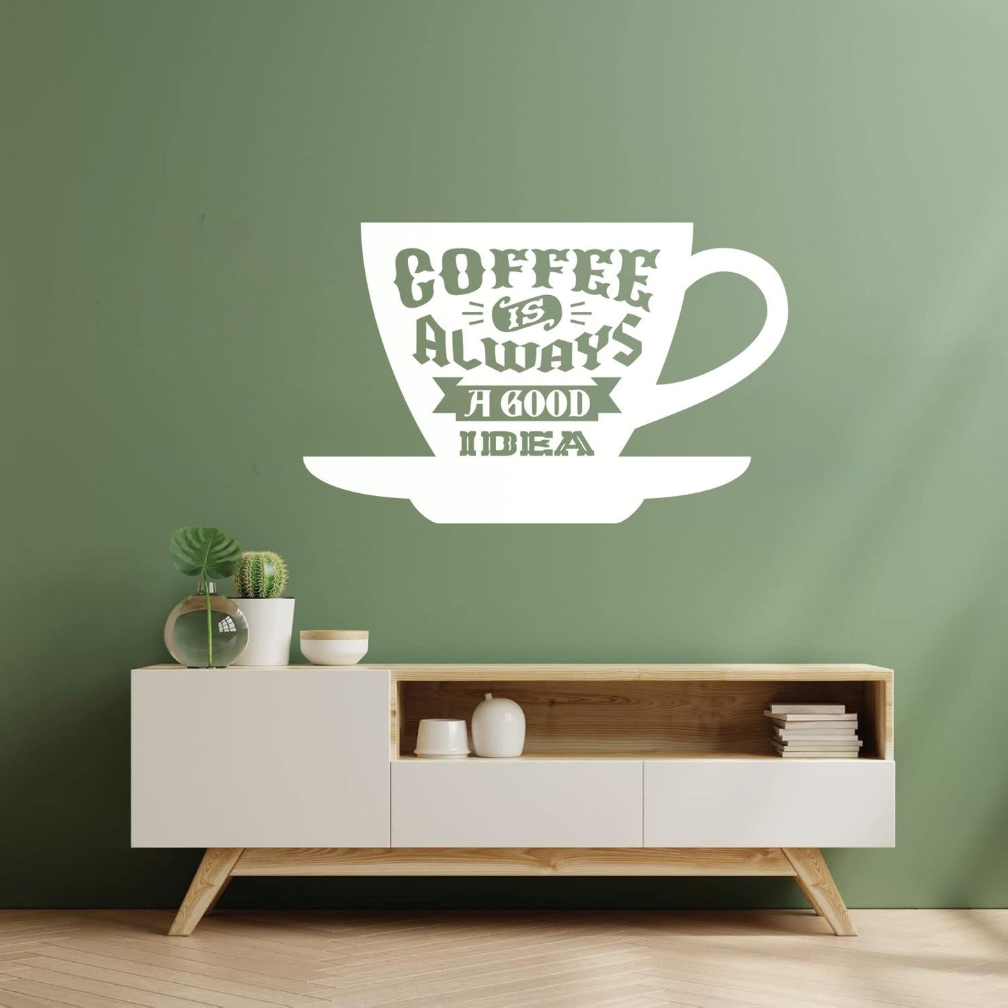 Wall Decals Pvc Kitchen Quote Coffee Always Good Idea Multi Color Selection