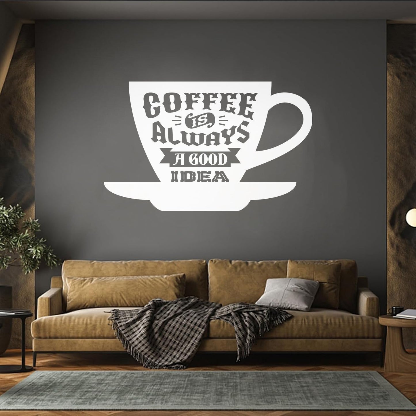 Wall Decals Pvc Kitchen Quote Coffee Always Good Idea Multi Color Selection