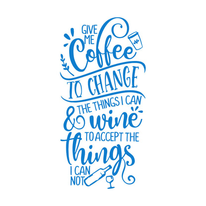 Kitchen Quote Motivation Phrase Coffee Wine Cafe Lettering Stickers Equipped With Transfer Film Kit