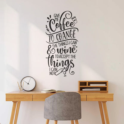 Kitchen Quote Motivation Phrase Coffee Wine Cafe Lettering Stickers Equipped With Transfer Film Kit