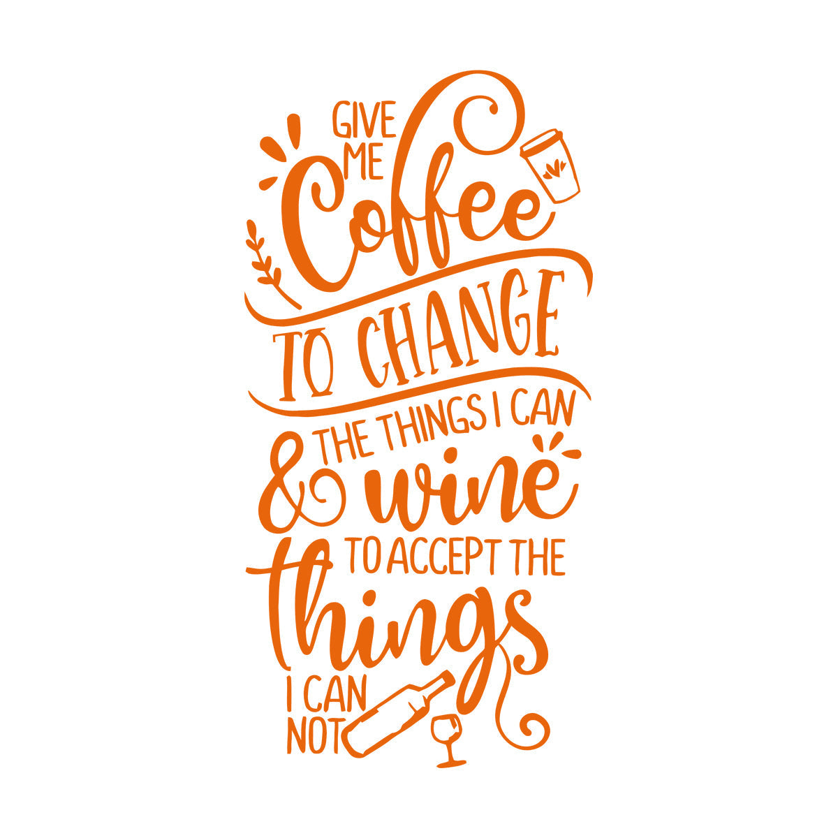 Kitchen Quote Motivation Phrase Coffee Wine Cafe Lettering Stickers Equipped With Transfer Film Kit