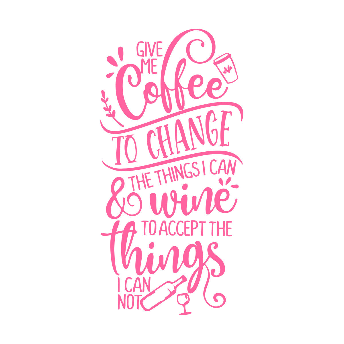 Kitchen Quote Motivation Phrase Coffee Wine Cafe Lettering Stickers Equipped With Transfer Film Kit