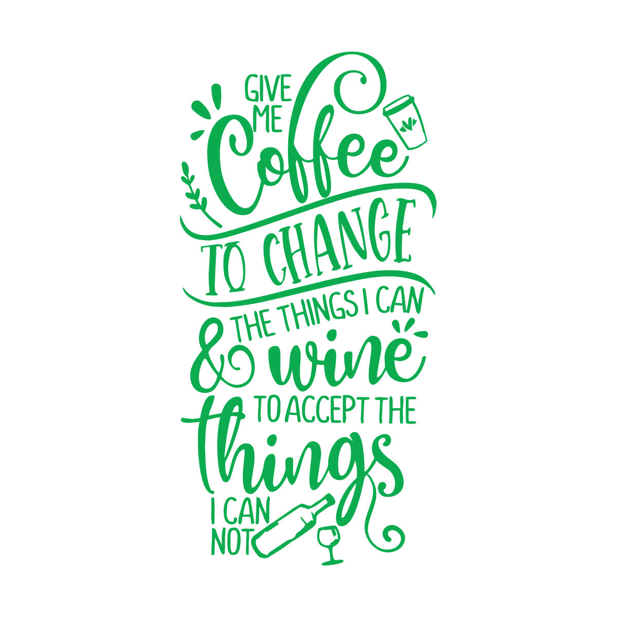 Kitchen Quote Motivation Phrase Coffee Wine Cafe Lettering Stickers Equipped With Transfer Film Kit