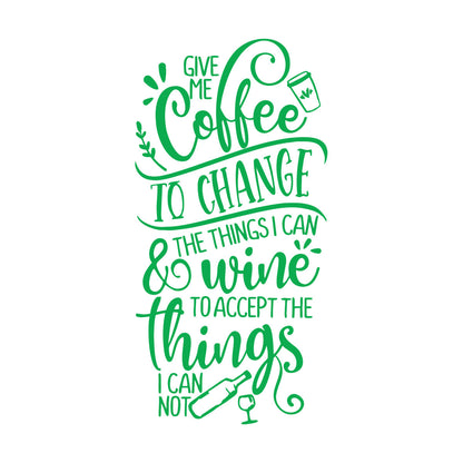 Kitchen Quote Motivation Phrase Coffee Wine Cafe Lettering Stickers Equipped With Transfer Film Kit