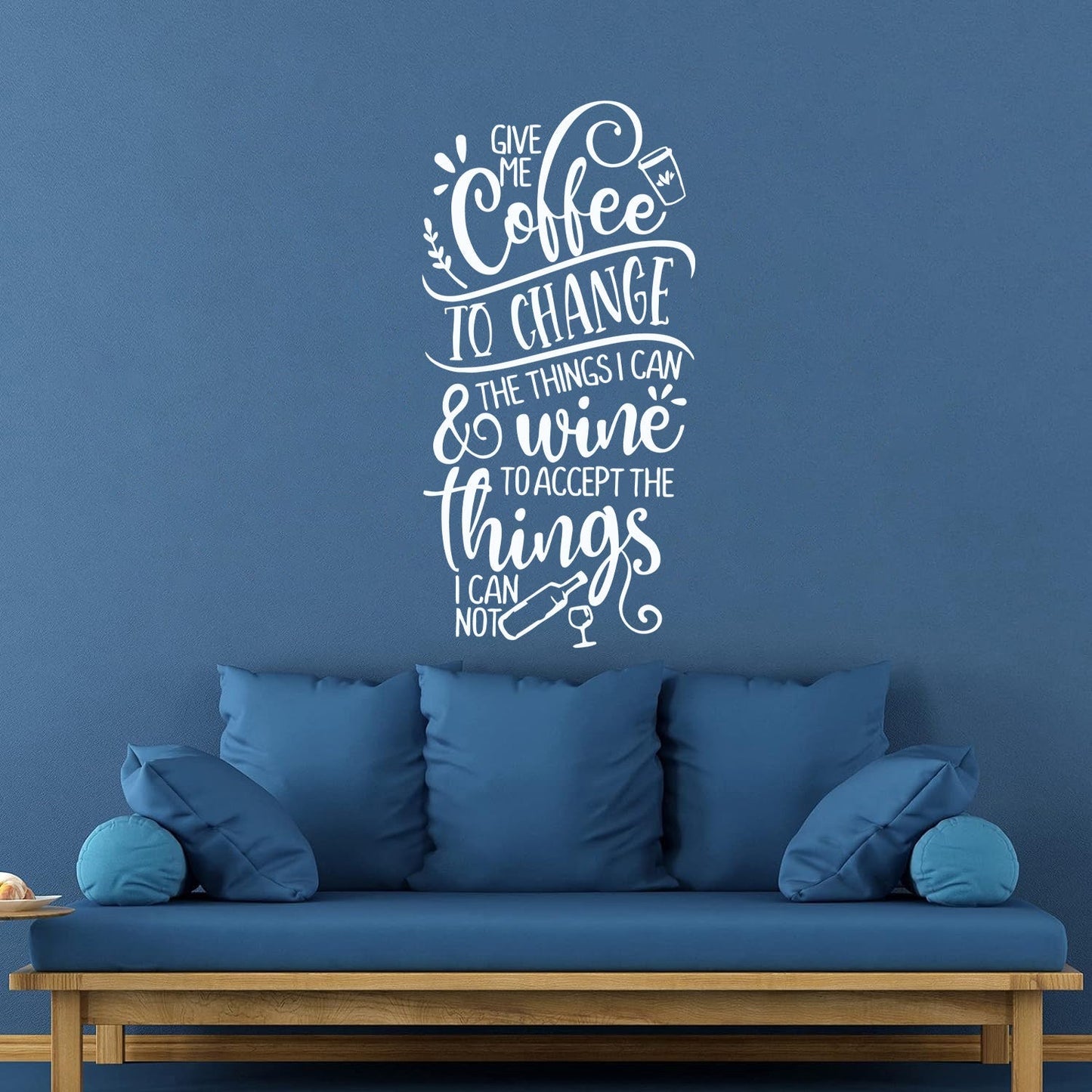 Kitchen Quote Motivation Phrase Coffee Wine Cafe Lettering Stickers Equipped With Transfer Film Kit