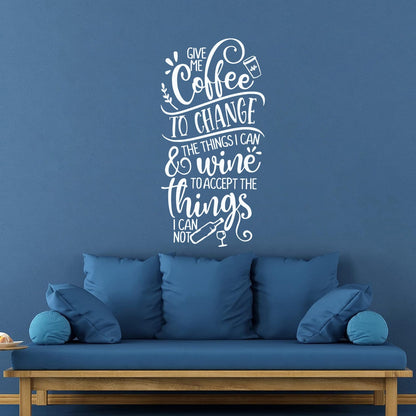 Kitchen Quote Motivation Phrase Coffee Wine Cafe Lettering Stickers Equipped With Transfer Film Kit