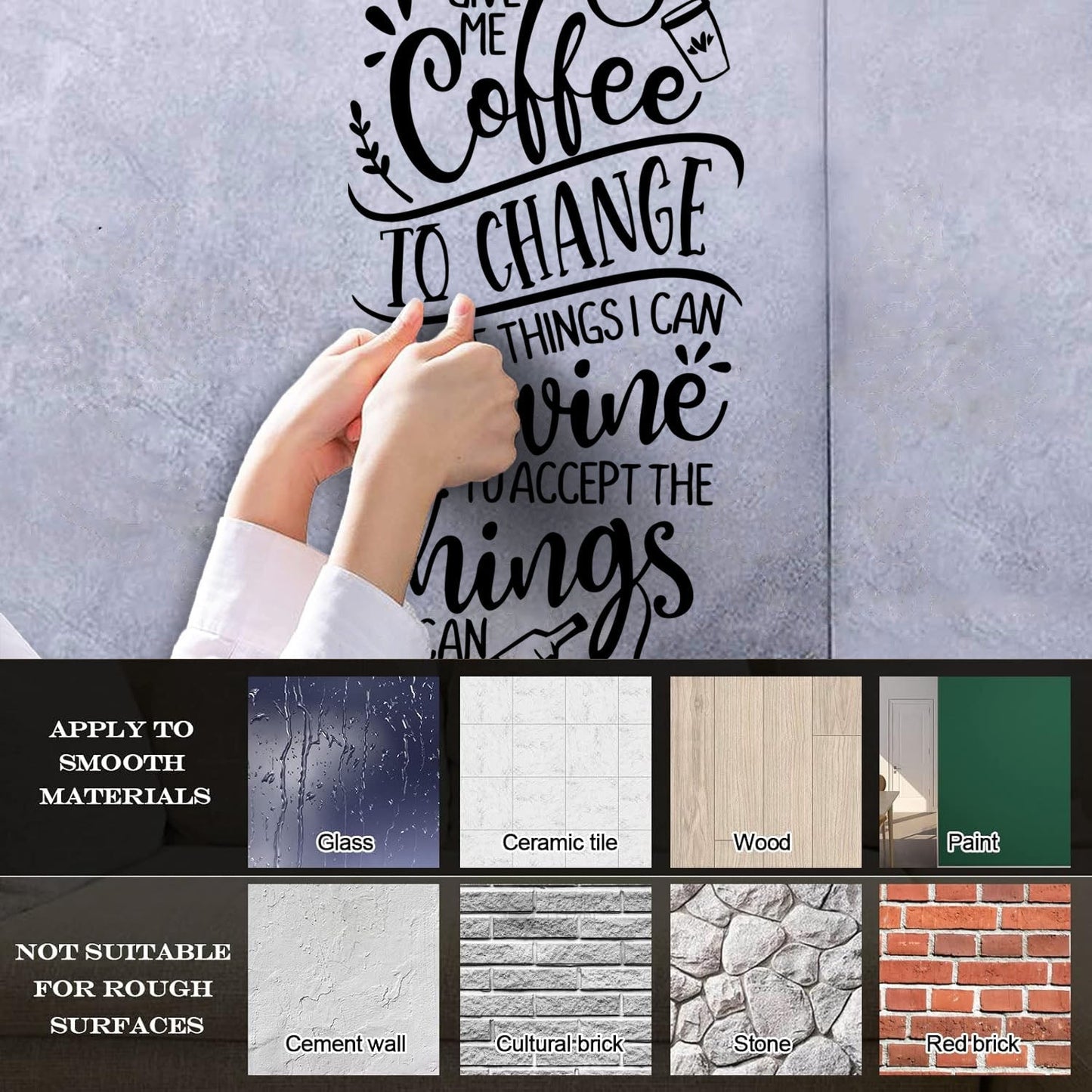 Kitchen Quote Motivation Phrase Coffee Wine Cafe Lettering Stickers Equipped With Transfer Film Kit