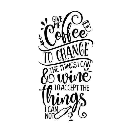 Kitchen Quote Motivation Phrase Coffee Wine Cafe Lettering Stickers Equipped With Transfer Film Kit