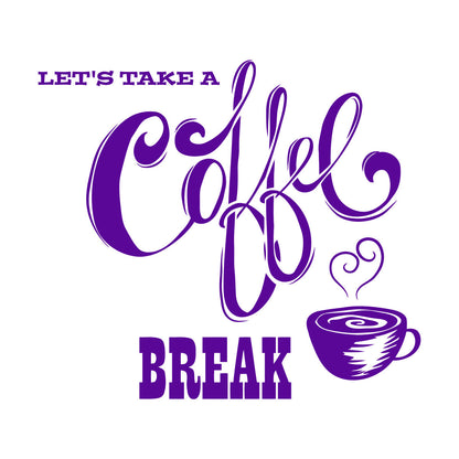 Wall Decals Paster Paper Let'S Take Coffee Break Cafe Quote Coffee Cup Easy Installation