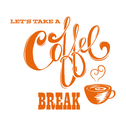 Wall Decals Paster Paper Let'S Take Coffee Break Cafe Quote Coffee Cup Easy Installation