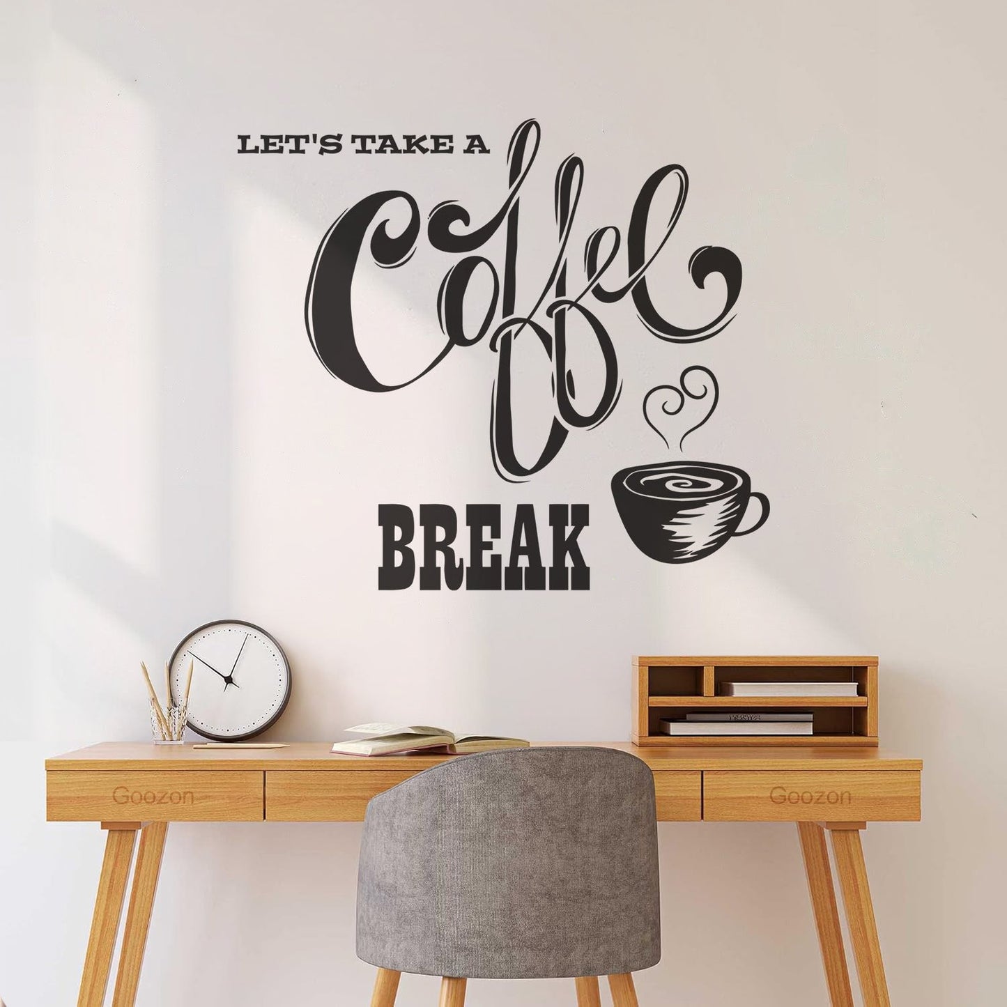 Wall Decals Paster Paper Let'S Take Coffee Break Cafe Quote Coffee Cup Easy Installation